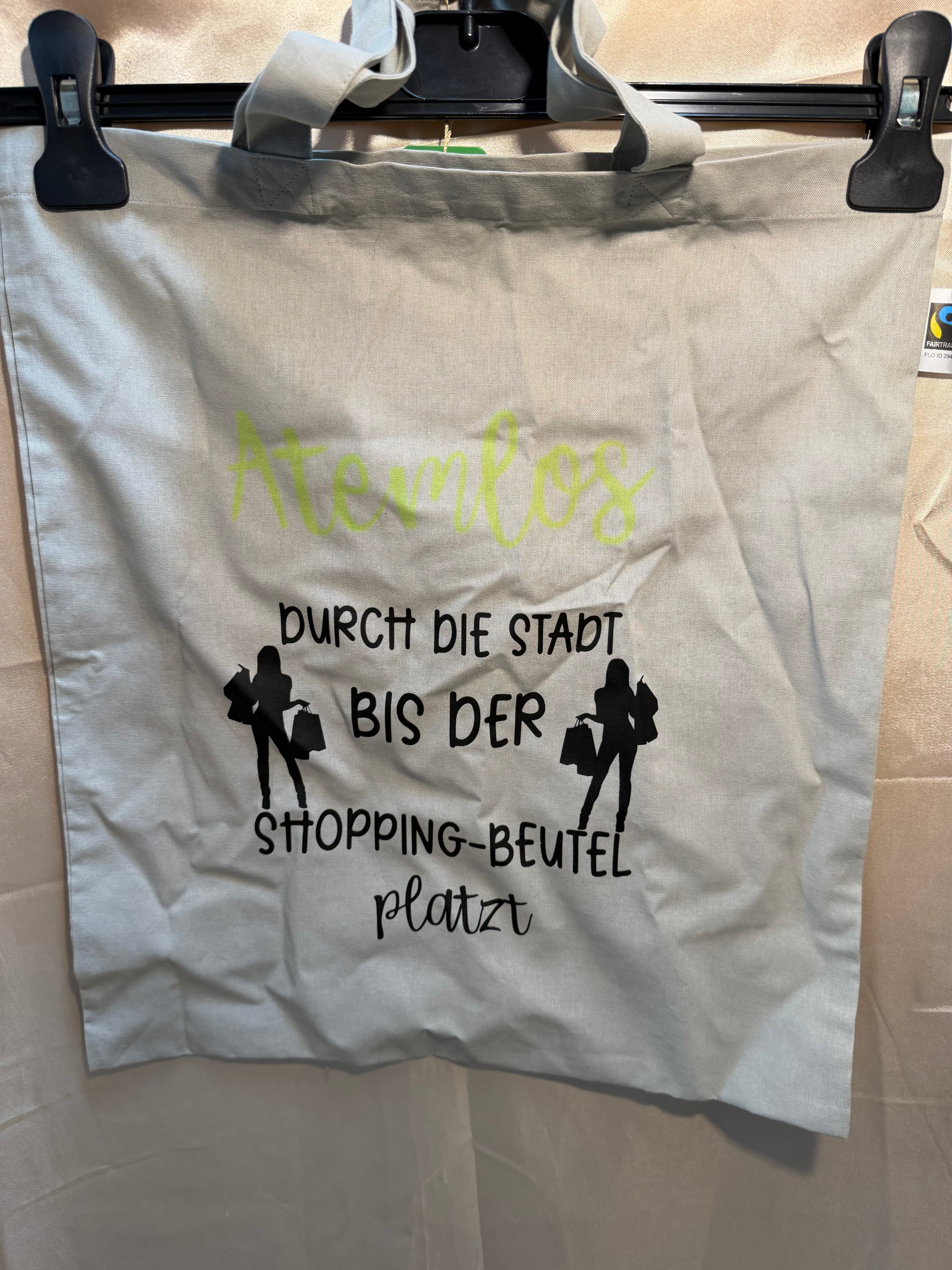 Stoffbeutel „Atemlos durch die Stadt bis der Shopping Beutel Platz“