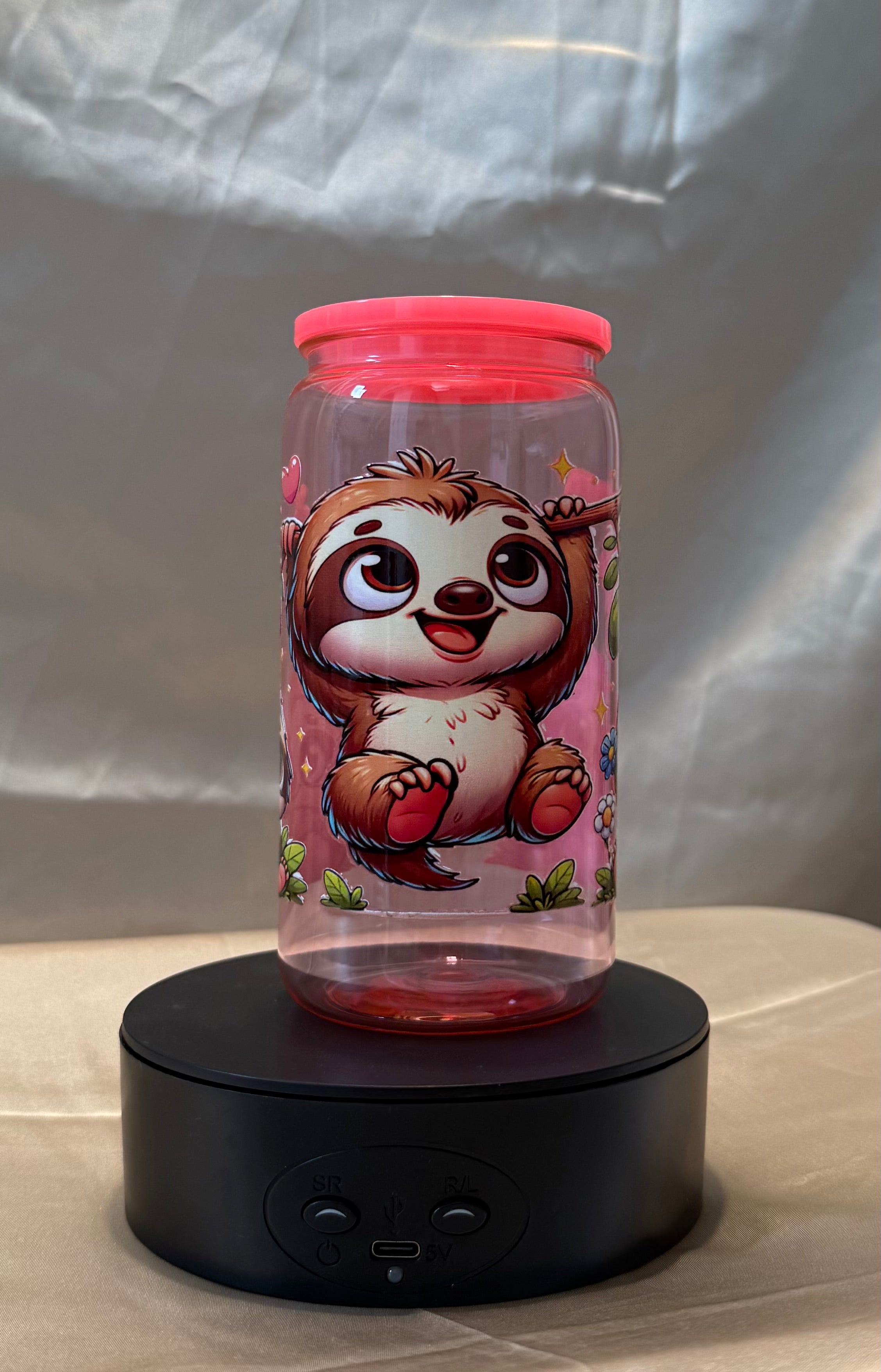 🦥 Faultier Kinderbecher Rosa