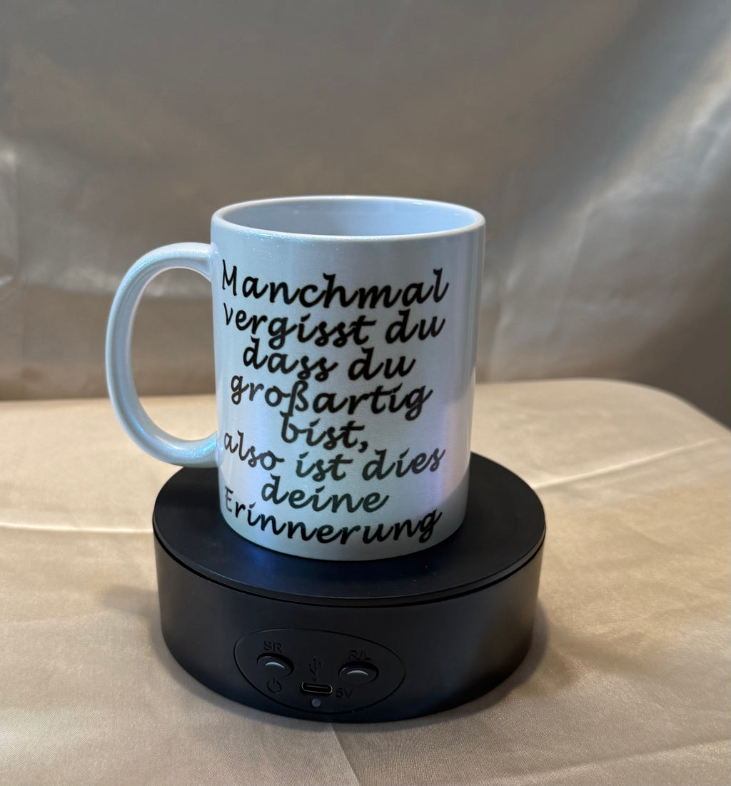 ✨ Motivations-Tasse mit Fee & Spruch Glitzertasse