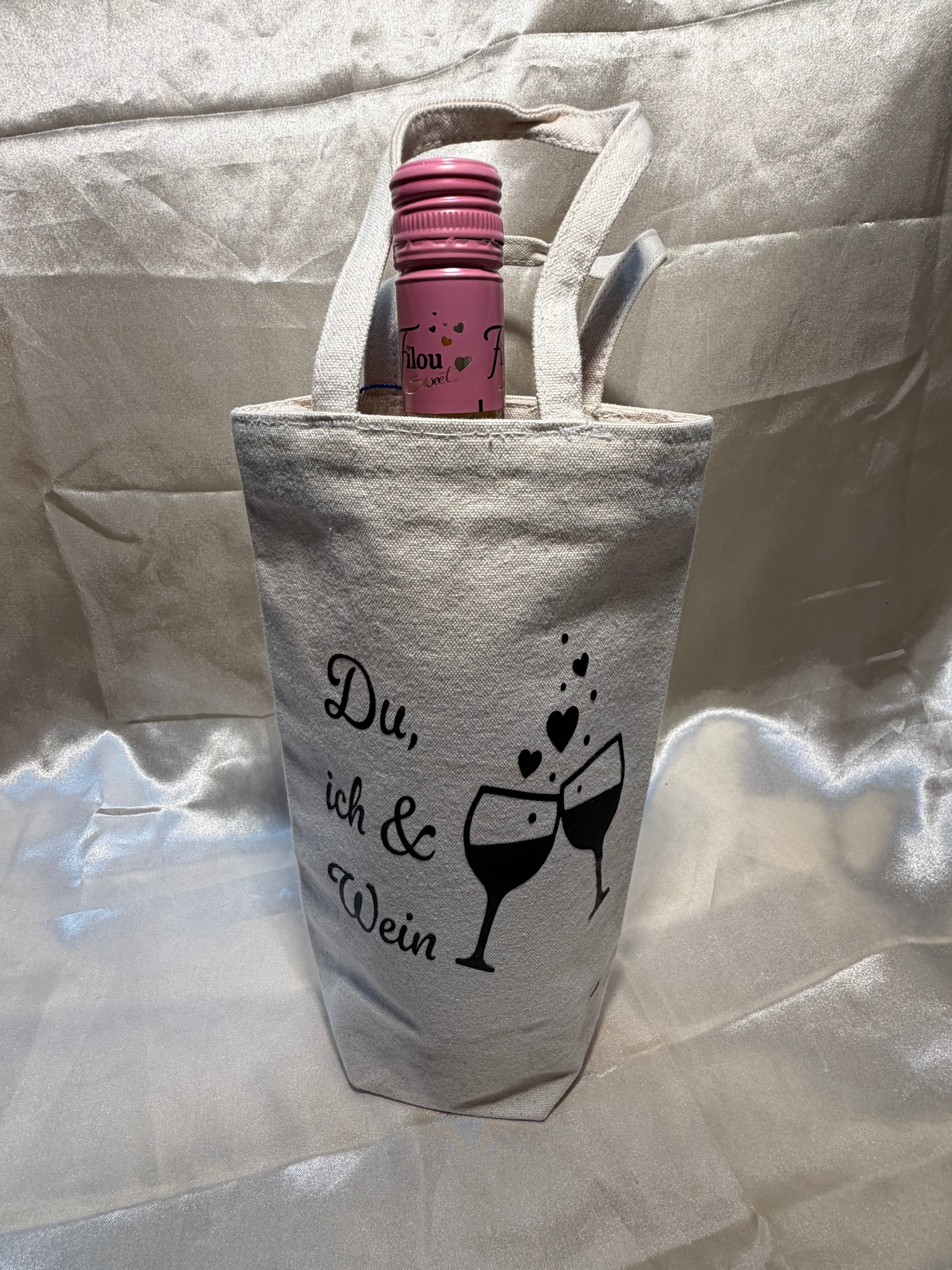 Weinflaschenbeutel „Du, ich & Wein“