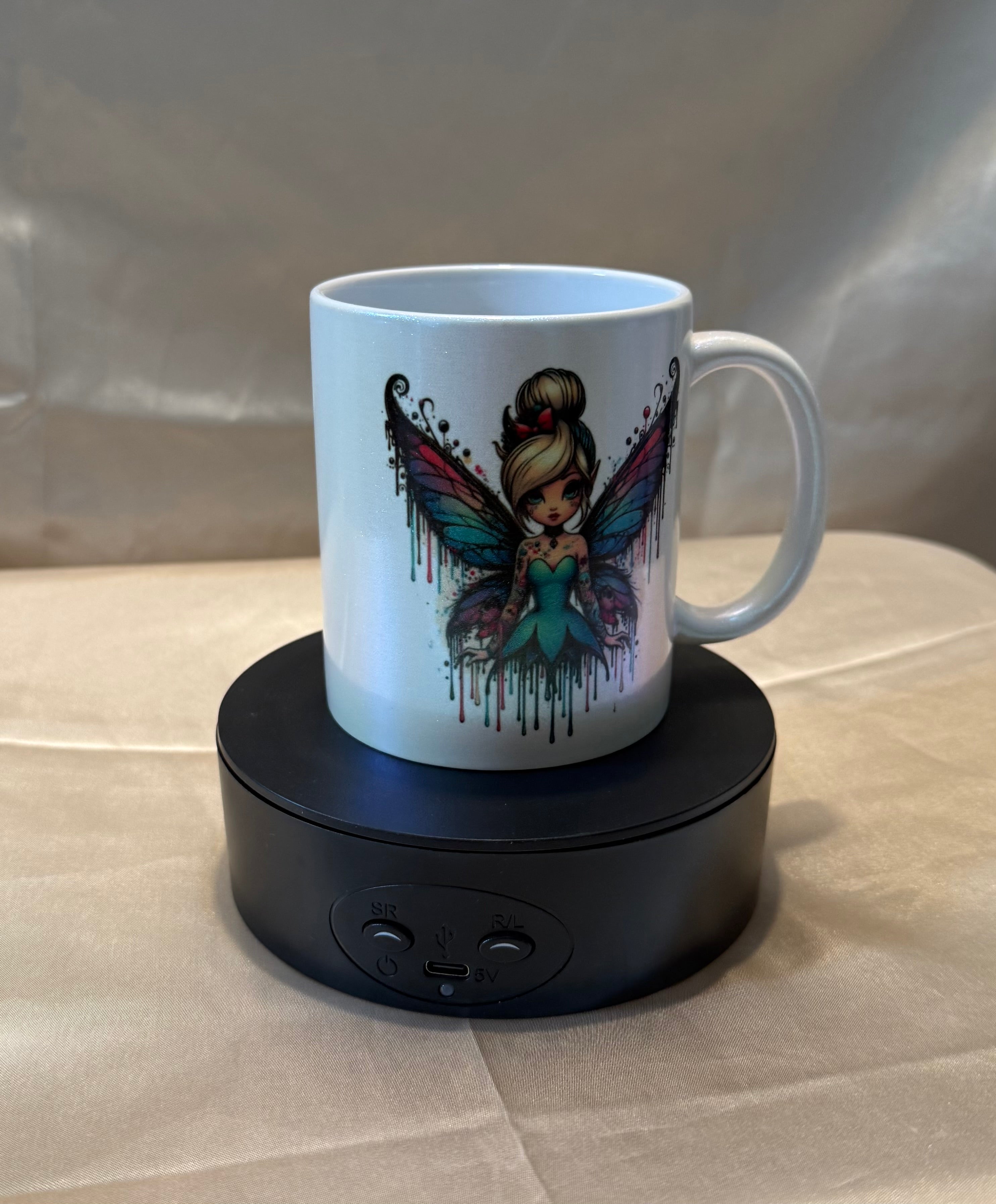 ✨ Motivations-Tasse mit Fee & Spruch Glitzertasse