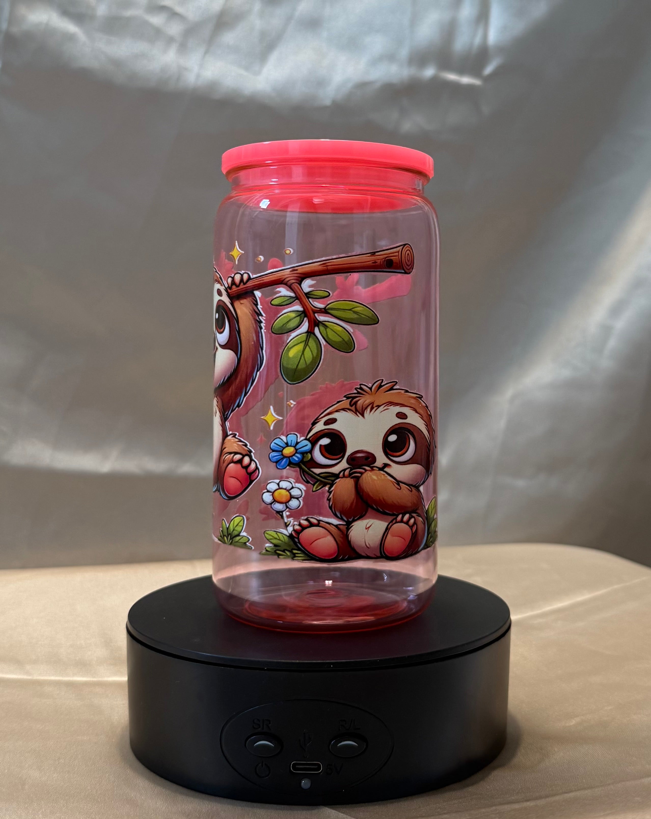 🦥 Faultier Kinderbecher Rosa
