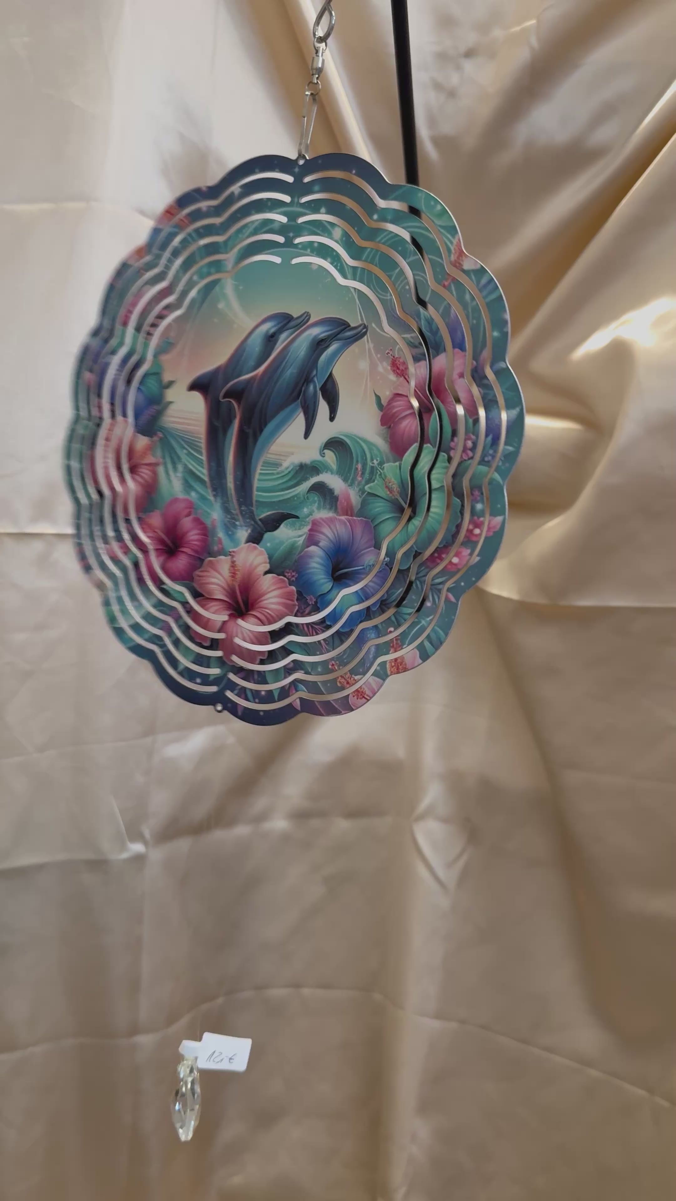 🐬 Delfin Windspiel mit Kristallanhänger